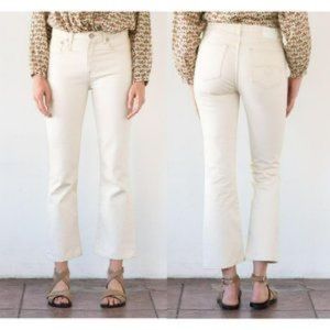R13 kick Fit  Kent Ecru Cream  Crop Jeans SZ 27. NWT